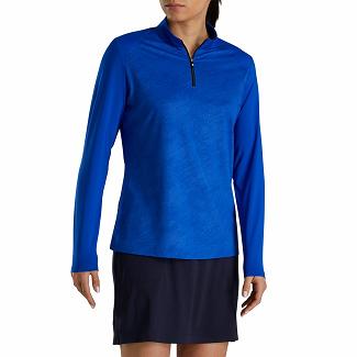 Women's Footjoy Golf Shirts Dark Blue NZ-556327